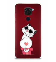 Xiaomi Redmi Note 9 Soft Premier Kapak Coolcat Tasarımlı Silikon Kılıf - Mürdüm (Şeffaf)
