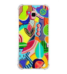PrintiFy Samsung Galaxy J4+ Plus Uyumlu Retro Color 6 Baskılı Şeffaf Köşe Korumalı Antişok Kılıf