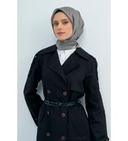 Armine Saf İpek Sura Eşarp-2026 İlkbahar-Yaz- 952800D (Siyah-Vizon)