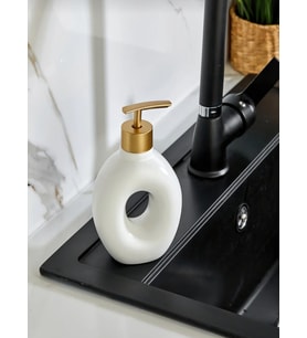 GOLD tasarımlı Lüx Porselen Banyo ve Mutfak Sıvı Sabunluk