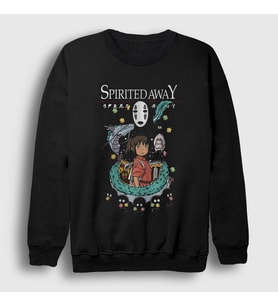 Presmono Unisex Siyah Poster Chihiro Spirited Away Sweatshirt 544581tt