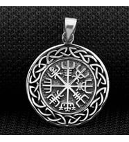 Viking Vegvisir Pusulası 925 Ayar Gümüş Erkek Kolye Ucu