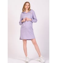 Busa Hamile Hoodie Elbise Lila