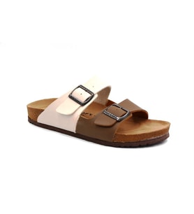 Fly Soft S903 Poli Hafif Taban Çift Toka Erkek Terlik BEJ KAHVE