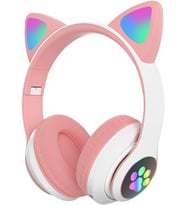 LED Işıklı Kedi Kulaklı Kablosuz Bluetooth Kulaklık – Çocuklar İçin Katlanabilir, Derin Baslı HiFi Stereo, TF Kart ve AUX Girişli, Kız/Erkek Uyumlu
