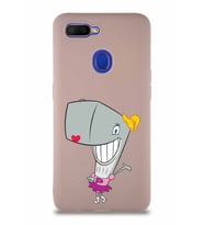 Oppo A5S Soft Premier Kapak Pearl Yengeç Tasarımlı Silikon Kılıf - Pudra (Şeffaf)