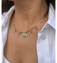Renkli ve Desenli Charm Kolye