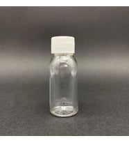 50 cc Sert Plastik Şişe  - Beyaz Kapaklı- 50ml Kapaklı Pet Şişe- x 10 Adet