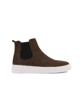 Shoetyle - Haki Hakiki Deri Süet Erkek Chelsea Bot   250-041