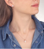 925 Ayar Gümüş Pırlanta Modeli Kalp Kolye Küpe Set