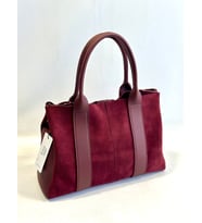 RAMAZAN YARDIMCI HAKİKİ DERİ SÜET BORDO ÇANTA