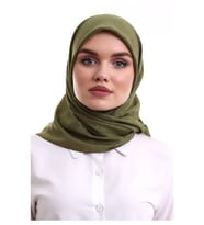 Kofra Desenli Baş Örtü - Koyu Yeşil (Karışık)