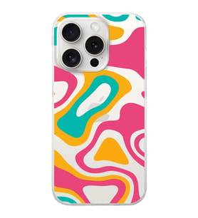 PrintiFy Apple iPhone 15 Pro Uyumlu Renkli Desen Tasarımlı Slim Fit Şeffaf Silikon Kılıf