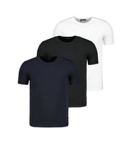 ÜÇLÜ SET T8569 DEWBERRY BİSİKLET YAKA ERKEK T-SHIRT-LACİVERT-BEYAZ-SİYAH