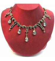 Aşina Gümüş - Muhteşem Yüzyıl Elmas Montür  Black Diamond Damla Gerdanlık Kolye