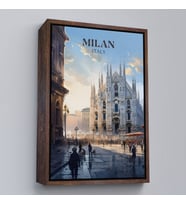 Çerçeveli Milan İtalya Tablosu (Beyaz)