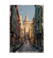 25cmX35cm Ahşap Tablo İstanbul Galata Kulesi
