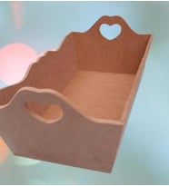 Hobi ERDL 90056 Dekoratif Model Ekmek Tepsisi Ahşap MDF Kalpli El Yapımı (Ham)