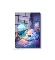 Dikey Cam Tablo Salon Duvar Tablosu Dikey Cam Uykucu Bulut Yeni Ev Hediyesi Ofis Tablosu