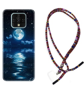 Tecno Camon 16 18P Pova Kılıf Boyun Asklı Rasta Silikon Night Moon 1133