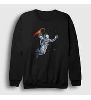 Presmono Unisex Siyah Dunk Astronaut Space Astronot Uzay Sweatshirt 282318tt