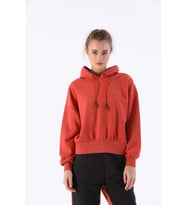 Maraton Oversize Kadın Kapüşonlu Kiremit Sweatshirt