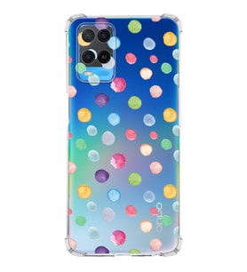 PrintiFy Oppo A54 4G Uyumlu Water Color 6 Baskılı Şeffaf Köşe Korumalı Antişok Kılıf