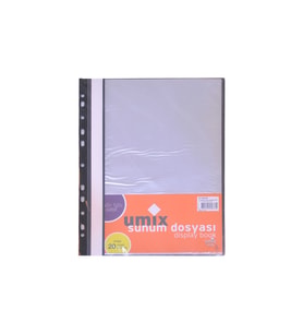 Umix Delikli Sunum Dosyası Siyah 20li