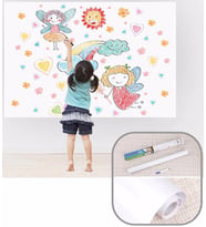Silinebilir Yapışkanlı Beyaz Tahta Ve Yazı Tahtası 45x200 Cm Kalemli Sticker Duvar Kağıdı