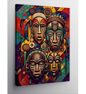Kanvas Tablo Afrika Maskeleri Sanatı