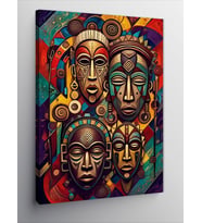 Kanvas Tablo Afrika Maskeleri Sanatı