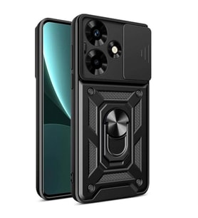 Coverzone Infinix Hot 30 ?le Uyumlu PhoenixShield Kamera Korumal? Kapak Tam Koruma Manyetik Vega Kapak Siyah