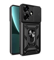 Coverzone Infinix Hot 30 ?le Uyumlu PhoenixShield Kamera Korumal? Kapak Tam Koruma Manyetik Vega Kapak Siyah