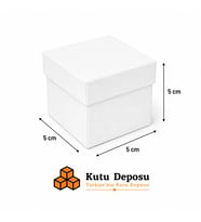 5x5x5 cm Tam Kapaklı Takı Kutusu - Beyaz (DEMONTE) (50 ADET)