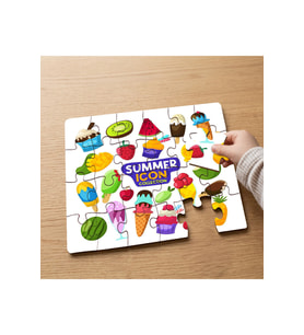 Yaz Yiyecekleri - Yaz Meyveleri Tasarımlı 24 Parça Ahşap Çocuk Puzzle MPK1106