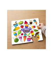Yaz Yiyecekleri - Yaz Meyveleri Tasarımlı 24 Parça Ahşap Çocuk Puzzle MPK1106