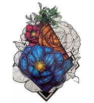 Caş Dekorasyon Gül Figürlü Geçici Dövme Tattoo