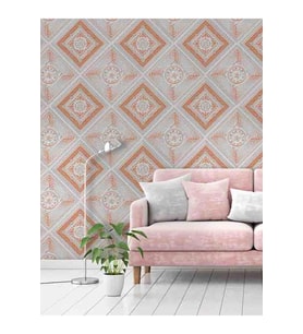 Dreamwall Eskitme Sanat Desenli Silinebilir Tekstil Duvar Kağıdı (Çok Renkli)