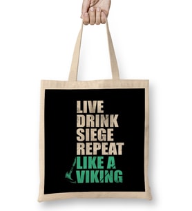 Assassins Creed Valhalla Viking Life Motto Bez Çanta Uzun Saplı