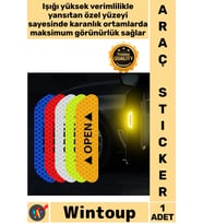 #Reflektör Emniyet Sağlayan Uyarıcı Open Yazılı Fosforlu Su Geçirmez Reflektif Araç Kapı Stickerı