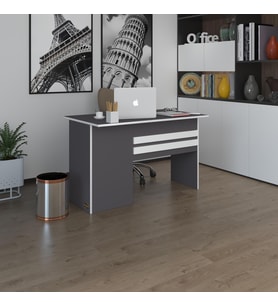 Kenzlife ofis masası kamikaze gri sağ 75*160*60 raflı dolap şeritli bilgisayar çalışma masası (Karışık)