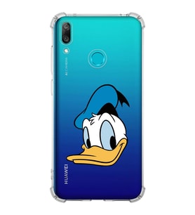 Huawei Y7 2019  Köşe Korumalı Antişok Kapak Donald Duck Tasarımlı Şeffaf  Kılıf