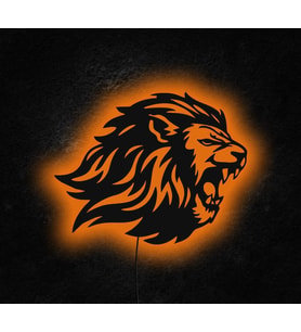 Aslan Tasarımlı Led Mdf Duvar Tablosu, 6mm Ahşap Duvar Dekoru