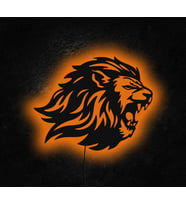 Aslan Tasarımlı Led Mdf Duvar Tablosu, 6mm Ahşap Duvar Dekoru
