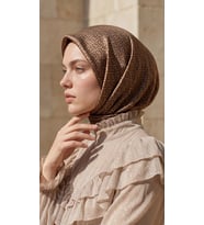 Levidor Kristal Eşarp Kemer Desen Kahve