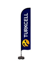 Turkcell Logolu Yelken Bayrak Set