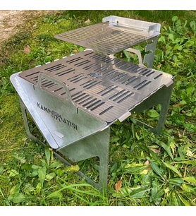 Kamp Ayısı® GrillogyBox™ Katlanır Pratik Asansörlü Mangal, 2mm Çelik, Özel Çanta