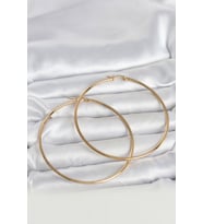 316L Çelik Gold Renk 70 mm Kadın Halka Küpe 5886 - HPSBYI5323-4052