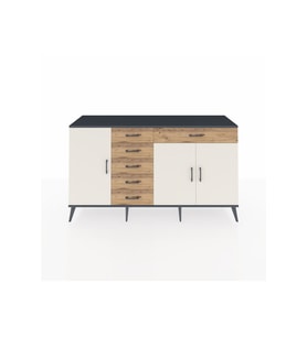 Kronos Konsol 3 Raflı 6 Çekmeceli 3 Kapaklı 176x59x99 Antrasit-Aytaşı/Çam