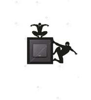 Spider Man Figürlü Çocuk Odası Tekli Priz Çerçevesi Dekorasyonu (Siyah)